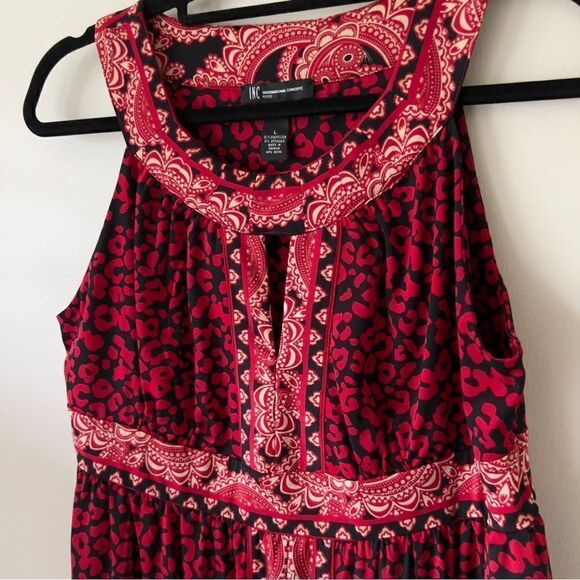 INC Women’s Sleeveless Black Red Cheetah Print Stretch Dress Large Petite - Picture 4 of 7